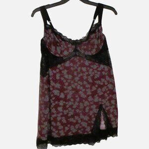 Sophie Theallet For Cacique Womens Sexy French Floral Lace Neglige 18/20 New